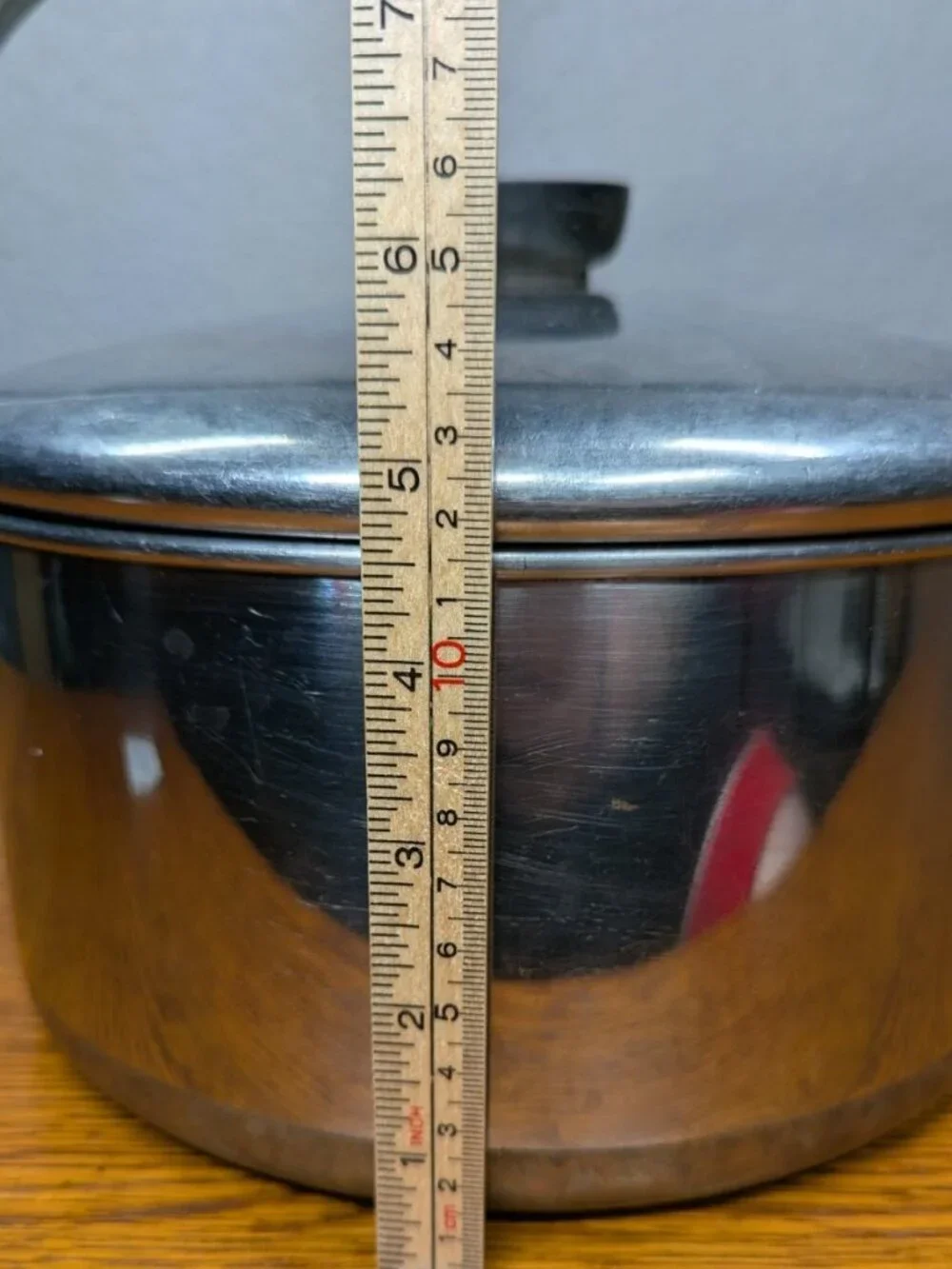 Revere Ware 1801 Pre-1968 Copper Bottom Stock Pot w/ Bail Handle & Lid